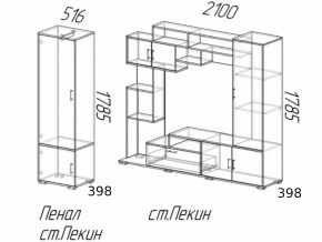 Гостиная Пекин с пеналом Ясень Шимо в Верхнем Уфалее - verhnij-ufalej.magazinmebel.ru | фото - изображение 2