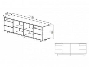 Комодино Moderno-2200 Ф6 в Верхнем Уфалее - verhnij-ufalej.magazinmebel.ru | фото - изображение 4