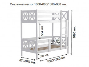 Кровать 2-х ярусная Аист-2 Классика белый 1600х800 мм в Верхнем Уфалее - verhnij-ufalej.magazinmebel.ru | фото - изображение 2