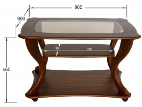 Стол журнальный Маэстро со стеклом СЖС-02 орех в Верхнем Уфалее - verhnij-ufalej.magazinmebel.ru | фото - изображение 2